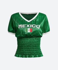 Coquette Clothes For Teens, Dollette Style - Mexico Ruched Jersey Top