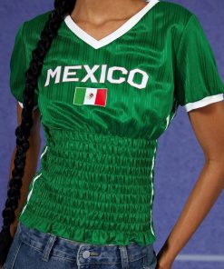 Coquette Clothes For Teens, Dollette Style - Mexico Ruched Jersey Top