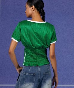 Coquette Clothes For Teens, Dollette Style - Mexico Ruched Jersey Top