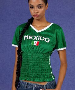 Coquette Clothes For Teens, Dollette Style - Mexico Ruched Jersey Top