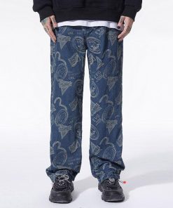 Coquette Clothing Style, Hijabi Closet Essentials - Straight Leg Printed Jeans