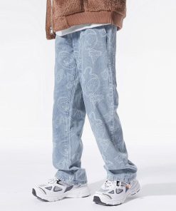 Coquette Clothing Style, Hijabi Closet Essentials - Straight Leg Printed Jeans