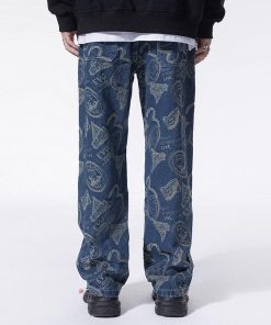 Coquette Clothing Style, Hijabi Closet Essentials - Straight Leg Printed Jeans