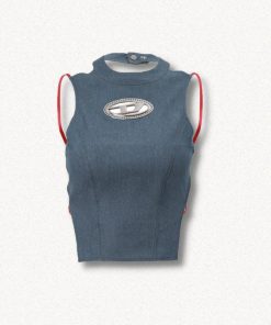 Coquette Outfit School, Dollette Style - Cowgirl Denim Halter Corset Top