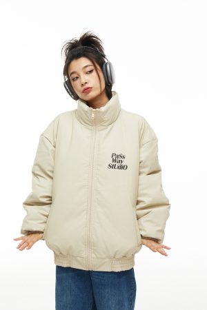 Cotton-Padded Hip-Hop Jacket for Couples, Loose PU Leather Coat, National Trend Style, Unisex Outerwear for Men and Women