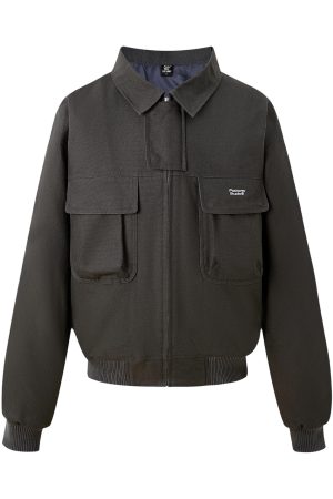 Cotton Pilot Jacket for Autumn Winter, Lapel Design, Warm Thick Casual Outerwear for Stylish Layering