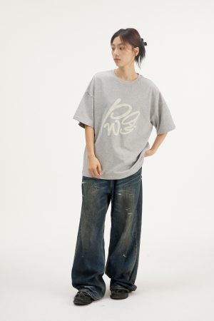 Cotton Short Sleeve Letter Print T-shirt for Spring Summer - Lightweight Five-Point Sleeve Top, Casual Fashion Essential
