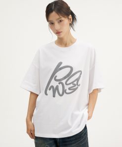 Cotton Short Sleeve Letter Print T-shirt for Spring Summer - Lightweight Five-Point Sleeve Top, Casual Fashion Essential
