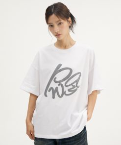 Cotton Short Sleeve Letter Print T-shirt for Spring Summer - Lightweight Five-Point Sleeve Top, Casual Fashion Essential