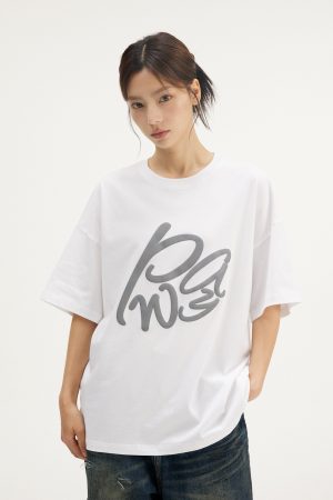 Cotton Short Sleeve Letter Print T-shirt for Spring Summer - Lightweight Five-Point Sleeve Top, Casual Fashion Essential