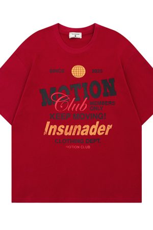 Cotton Short Sleeve T-Shirt for Women, American High Street Letter Print, Loose Fit, Trendy Casual Top, Y2K Style