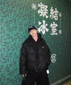 Couple Matching Pumpkin Velvet Cross Print Puffer Jacket - Easy-Care Warm Coat for Fall Winter Fashion