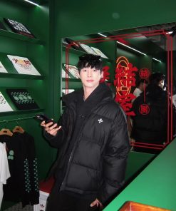 Couple Matching Pumpkin Velvet Cross Print Puffer Jacket - Easy-Care Warm Coat for Fall Winter Fashion