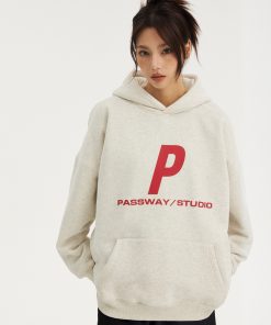 Couple's Fleece Hoodie with Logo - Loose Fit Streetwear Jacket for Autumn & Winter - Stylish Urban Layering