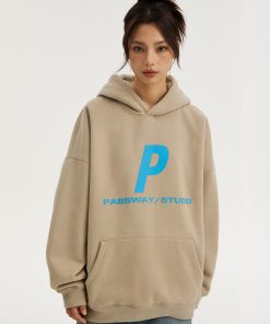 Couple's Fleece Hoodie with Logo - Loose Fit Streetwear Jacket for Autumn & Winter - Stylish Urban Layering