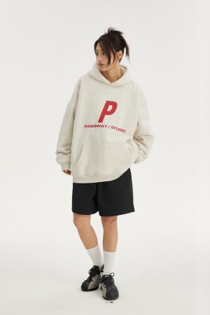 Couple's Fleece Hoodie with Logo - Loose Fit Streetwear Jacket for Autumn & Winter - Stylish Urban Layering
