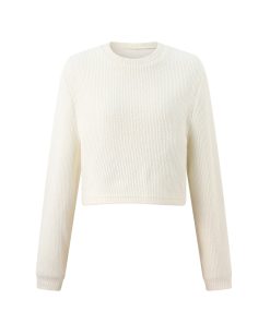 Cozy Round Neck Knitted Sweater and Long Pants Two-Piece Set for Women - Autumn Winter Casual Outfit