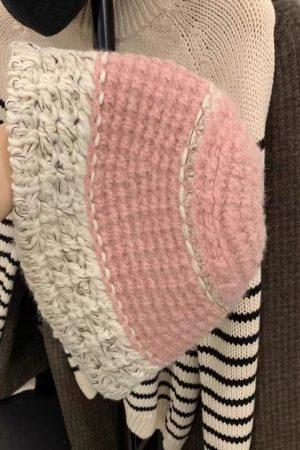 Cream Alpaca Wool Knitted Fisherman Hat - Handmade Winter Warm Authentic Korean Style Beanie