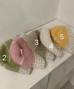 Cream Alpaca Wool Knitted Fisherman Hat - Handmade Winter Warm Authentic Korean Style Beanie