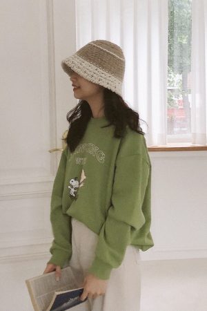 Cream Alpaca Wool Knitted Fisherman Hat - Handmade Winter Warm Authentic Korean Style Beanie