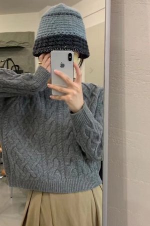 Cream Alpaca Wool Knitted Fisherman Hat - Handmade Winter Warm Authentic Korean Style Beanie