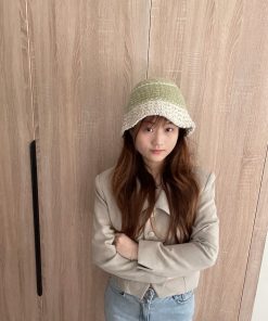 Cream Alpaca Wool Knitted Fisherman Hat - Handmade Winter Warm Authentic Korean Style Beanie