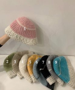 Cream Alpaca Wool Knitted Fisherman Hat - Handmade Winter Warm Authentic Korean Style Beanie