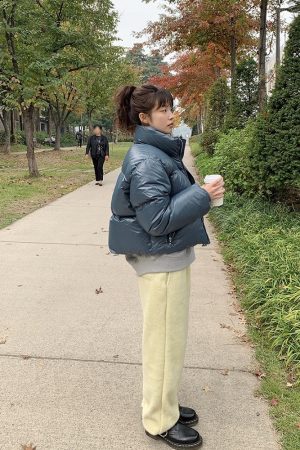 Cream Double-Sided Knitted Fluffy Joggers - IAC Korean Style Cozy Pants for Casual Comfort