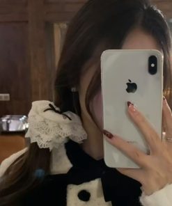 Cream Lace Edge High-End Hair Tie for Women, Big Intestine Design, Trendy Korean Style Hair Accessory for Autumn and Winter