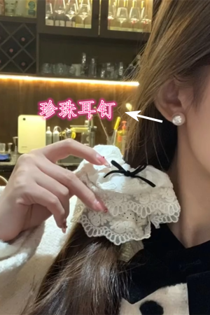 Cream Lace Edge High-End Hair Tie for Women, Big Intestine Design, Trendy Korean Style Hair Accessory for Autumn and Winter