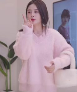 Cream Yellow Mink Velvet V-Neck Sweater for Women, Cozy Thick Knitted Pullover, Autumn Winter Fashion, Soft Luxe Knit Top