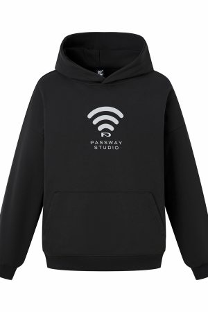 Creative Quirky WIFI Hoodie Unisex Sweatshirt for Couples - Autumn Winter Jacket, Trendy Streetwear, Cozy Fashion Essentials