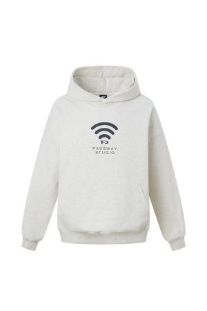 Creative Quirky WIFI Hoodie Unisex Sweatshirt for Couples - Autumn Winter Jacket, Trendy Streetwear, Cozy Fashion Essentials