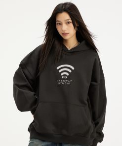 Creative Quirky WIFI Hoodie Unisex Sweatshirt for Couples - Autumn Winter Jacket, Trendy Streetwear, Cozy Fashion Essentials