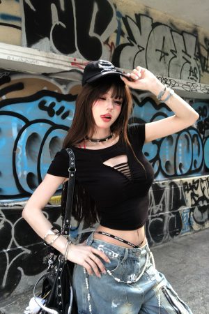 Crimson Off-Shoulder Backless T-Shirt for Women - Summer Slim Fit Crop Top - Stylish Short Sleeve Design for Hot Girls