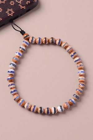 Crystal Agate Mobile Phone Chain Lanyard for Men and Women - Decorative Beads, Camera Strap, Wrist Strap, Stylish Phone Accessory