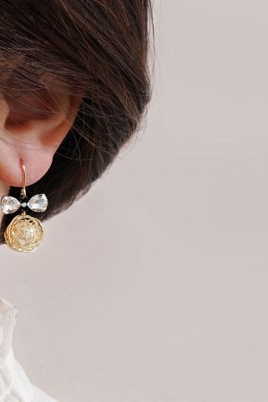 Crystal Bowknot Drop Earrings - Fairy-Inspired Niche Design, Trendy 2025 Fashion Accessory for a Slimmer Face Look