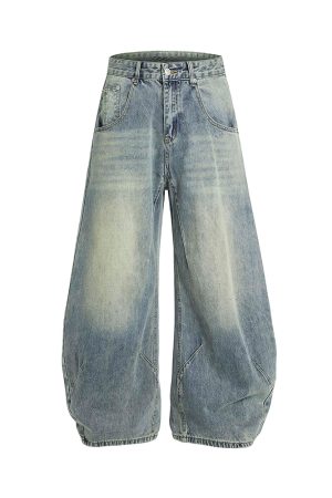 Curved Knife Pants for Summer - Trendy Thin American Retro Distressed Denim Jeans