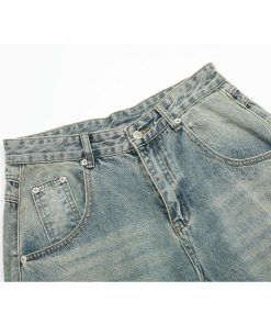 Curved Knife Pants for Summer - Trendy Thin American Retro Distressed Denim Jeans