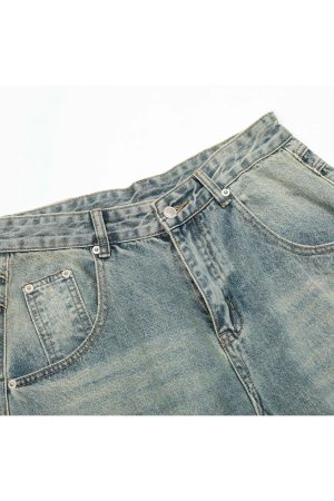 Curved Knife Pants for Summer - Trendy Thin American Retro Distressed Denim Jeans