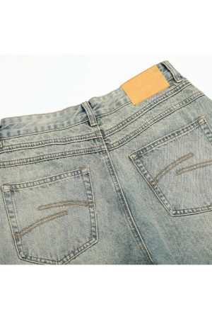 Curved Knife Pants for Summer - Trendy Thin American Retro Distressed Denim Jeans