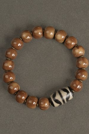 Curved Tail Flower Retro Ethnic Beads Bracelet, Personalized Cultural Wristband for Men and Women, Trendy Boho Style Accessory
