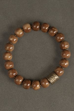 Curved Tail Flower Retro Ethnic Beads Bracelet, Personalized Cultural Wristband for Men and Women, Trendy Boho Style Accessory