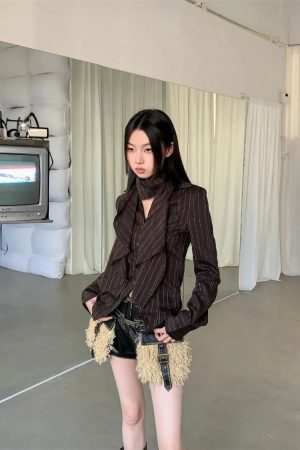 Cute Autumn Dress Outfits, Jane Birkin Flare Jeans - Striped Neck Tie Shirt