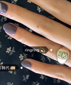 Cute Baby Bear Pattern 925 Silver Ring for Best Friends and Couples - Korean Style Jewelry, Adorable Friendship Gift