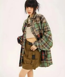 Cute Casual Outfits Jeans, Baggy Jeans For Women - Grunge Plaid Shirt