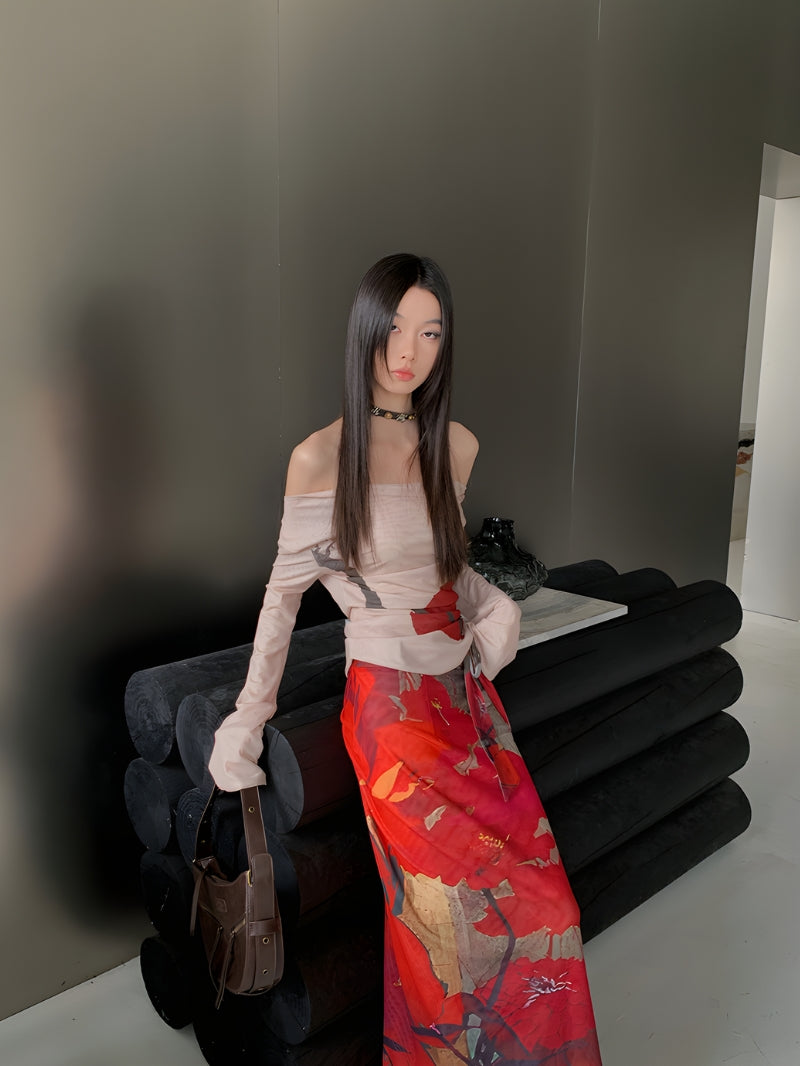 Cute Fashion Drawings, Girl In Dress Drawing - Floral Off Shoulder Top Cute Fashion Drawings, Girl In Dress Drawing - Floral Off Shoulder Top