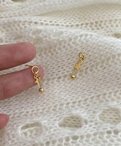 Cute Five-Pointed Star Earrings for Women - Korean & Japanese Style, Face-Enhancing, Versatile Design, 2025 New Model