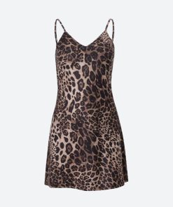 Cute Modest Outfits, Street Style Outfits Casual - Leopard Backless Mini Dress