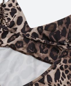 Cute Modest Outfits, Street Style Outfits Casual - Leopard Backless Mini Dress